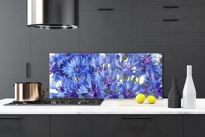 Kitchen Splashback Flowers floral purple