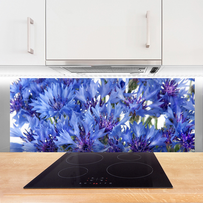 Kitchen Splashback Flowers floral purple