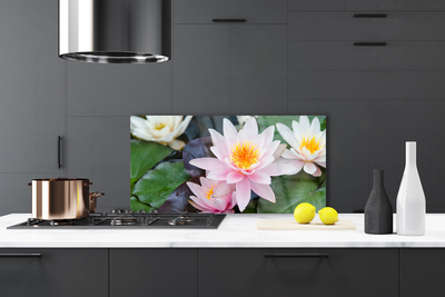 Kitchen Splashback Flowers floral yellow pink