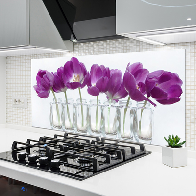 Kitchen Splashback Flowers floral pink