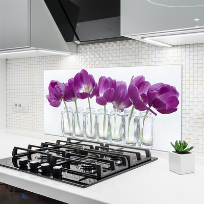 Kitchen Splashback Flowers floral pink