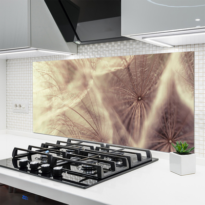 Kitchen Splashback Dandelion floral grey