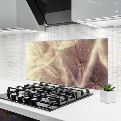 Kitchen Splashback Dandelion floral grey