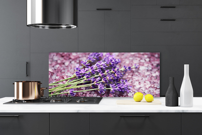 Kitchen Splashback Flowers floral purple