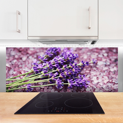 Kitchen Splashback Flowers floral purple