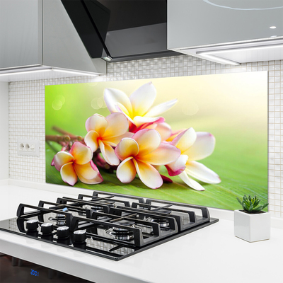 Kitchen Splashback Flowers floral red white yellow