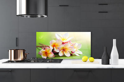 Kitchen Splashback Flowers floral red white yellow