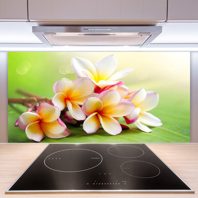 Kitchen Splashback Flowers floral red white yellow