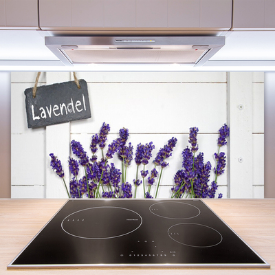 Kitchen Splashback Flowers floral purple