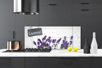 Kitchen Splashback Flowers floral purple