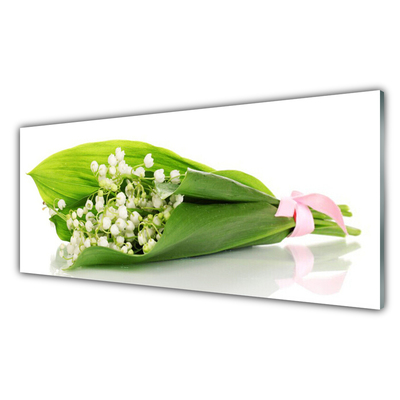 Kitchen Splashback Flowers floral white green