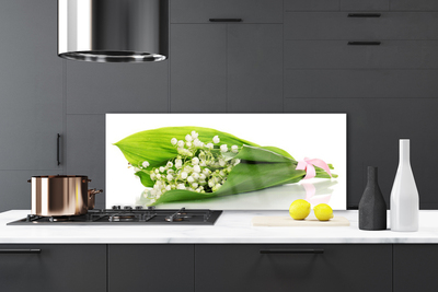 Kitchen Splashback Flowers floral white green