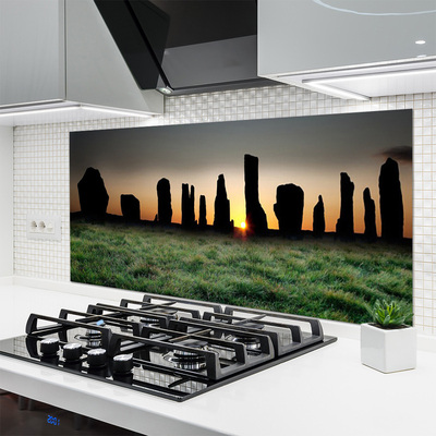 Kitchen Splashback Rock art black