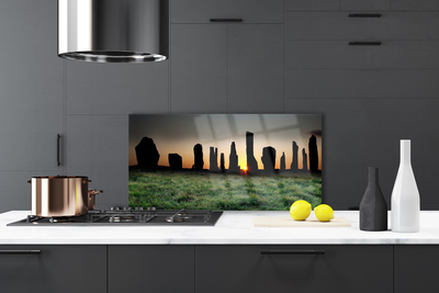 Kitchen Splashback Rock art black