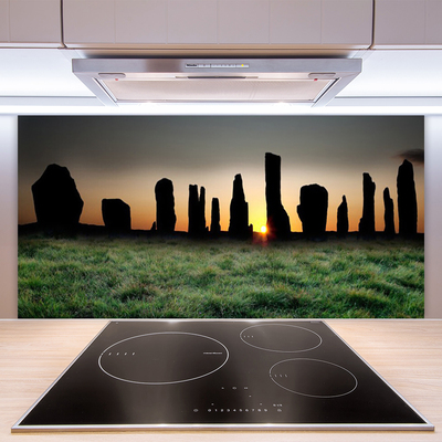 Kitchen Splashback Rock art black