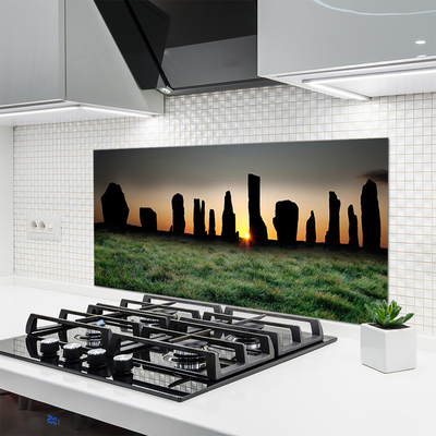 Kitchen Splashback Rock art black