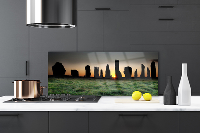 Kitchen Splashback Rock art black