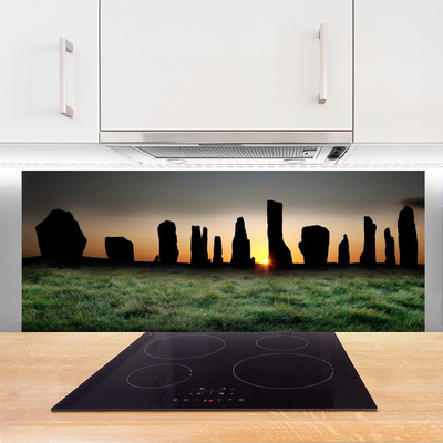 Kitchen Splashback Rock art black