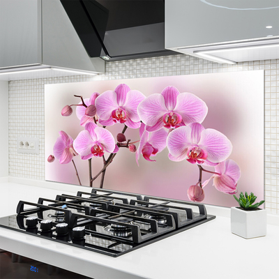 Kitchen Splashback Flowers floral pink