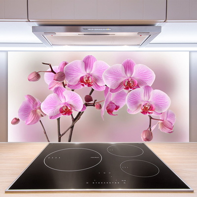 Kitchen Splashback Flowers floral pink