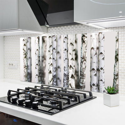 Kitchen Splashback Trees nature black white