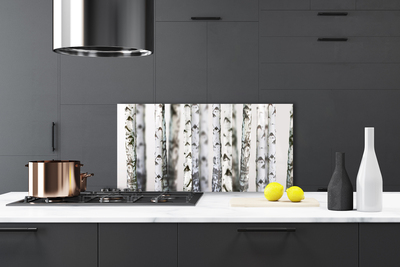 Kitchen Splashback Trees nature black white