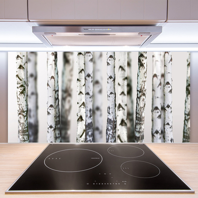 Kitchen Splashback Trees nature black white