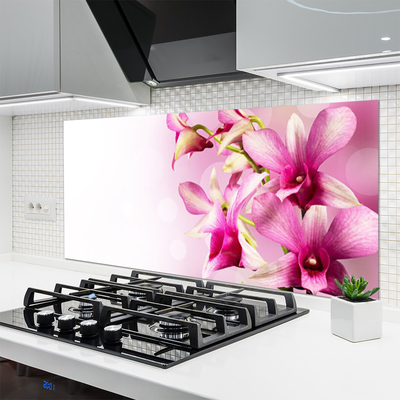 Kitchen Splashback Flowers floral pink