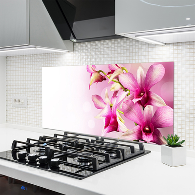 Kitchen Splashback Flowers floral pink