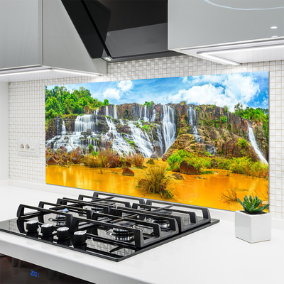 Kitchen Splashback Waterfall nature grey white