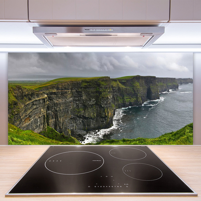 Kitchen Splashback Gulf landscape grey green