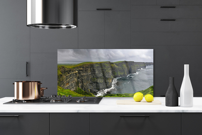 Kitchen Splashback Gulf landscape grey green