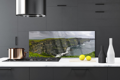 Kitchen Splashback Gulf landscape grey green