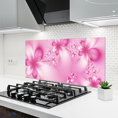 Kitchen Splashback Abstract art pink