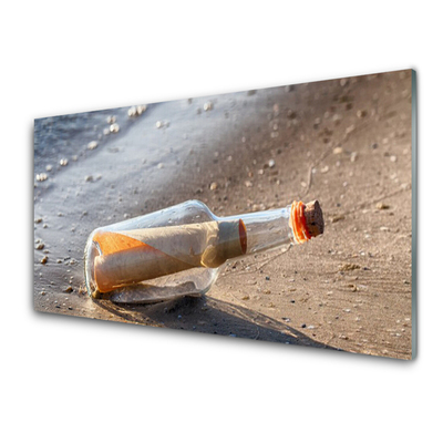 Kitchen Splashback Message in a bottle art white grey