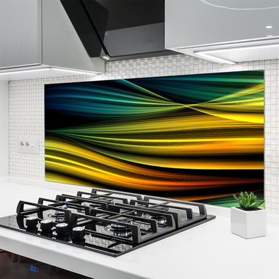 Kitchen Splashback Abstract art blue yellow black