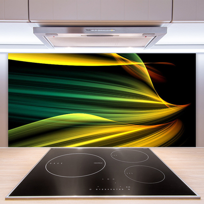 Kitchen Splashback Abstract art blue yellow black green