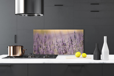 Kitchen Splashback Flowers floral purple