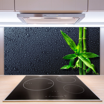 Kitchen Splashback Bamboo stalks floral green