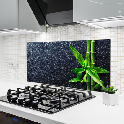 Kitchen Splashback Bamboo stalks floral green