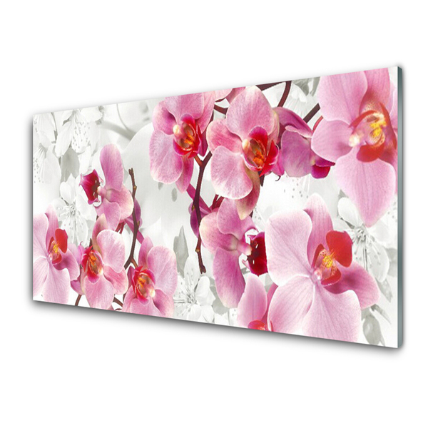 Kitchen Splashback Flowers floral pink