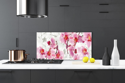 Kitchen Splashback Flowers floral pink