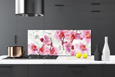 Kitchen Splashback Flowers floral pink