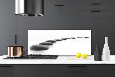 Kitchen Splashback Stones art grey