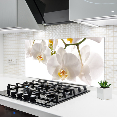 Kitchen Splashback Flowers floral white