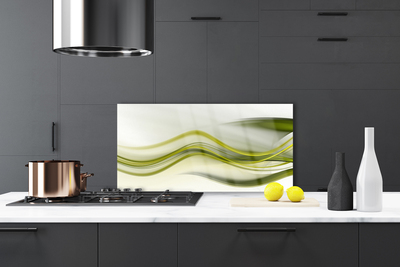 Kitchen Splashback Abstract art green grey white
