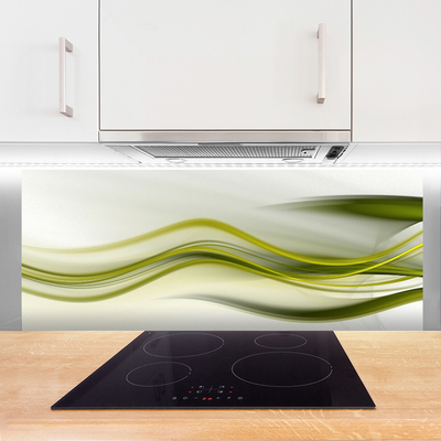 Kitchen Splashback Abstract art green grey white