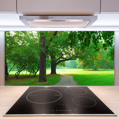 Kitchen Splashback Footpath trees nature brown green