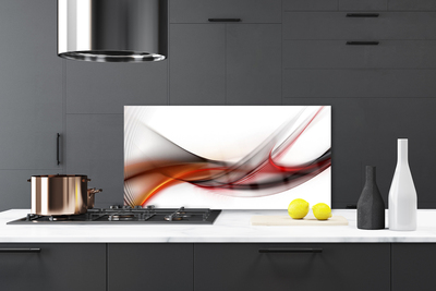 Kitchen Splashback Abstract art yellow brown grey white