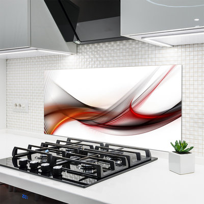 Kitchen Splashback Abstract art yellow brown grey white